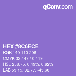 Farbcode: HEX #8C6ECE | qconv.com