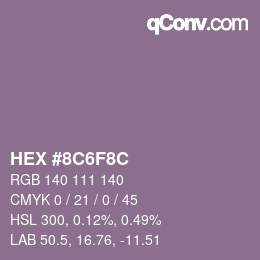 Color code: HEX #8C6F8C | qconv.com