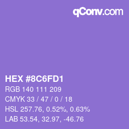 Color code: HEX #8C6FD1 | qconv.com