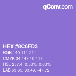 Color code: HEX #8C6FD3 | qconv.com
