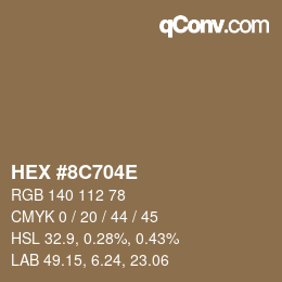 Color code: HEX #8C704E | qconv.com