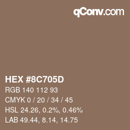 Color code: HEX #8C705D | qconv.com