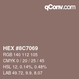 Farbcode: HEX #8C7069 | qconv.com