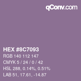 Color code: HEX #8C7093 | qconv.com