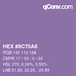 Color code: HEX #8C70A8 | qconv.com