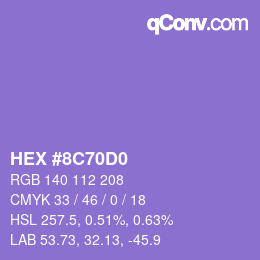 カラーコード: HEX #8C70D0 | qconv.com
