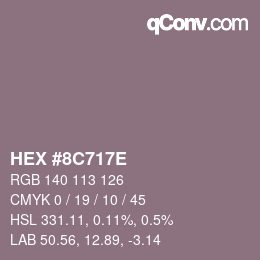 Color code: HEX #8C717E | qconv.com