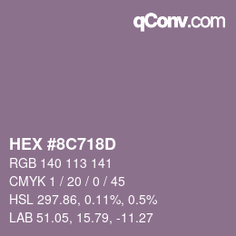 Color code: HEX #8C718D | qconv.com