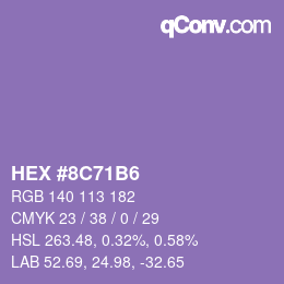 Color code: HEX #8C71B6 | qconv.com