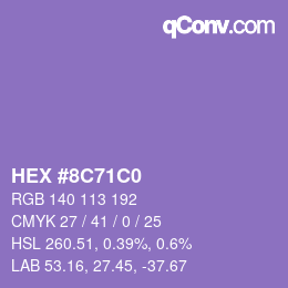 Color code: HEX #8C71C0 | qconv.com