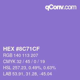 Color code: HEX #8C71CF | qconv.com