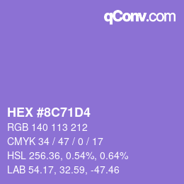 Color code: HEX #8C71D4 | qconv.com