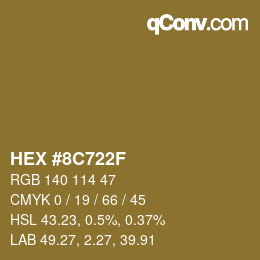 Color code: HEX #8C722F | qconv.com