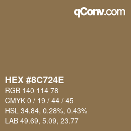 Color code: HEX #8C724E | qconv.com