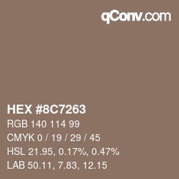 Color code: HEX #8C7263 | qconv.com