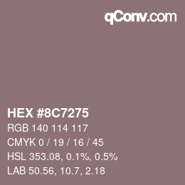 Color code: HEX #8C7275 | qconv.com