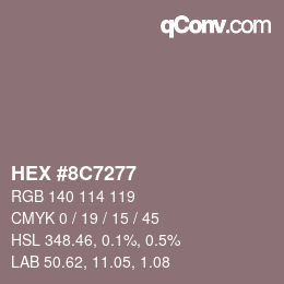 Color code: HEX #8C7277 | qconv.com