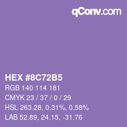 Color code: HEX #8C72B5 | qconv.com