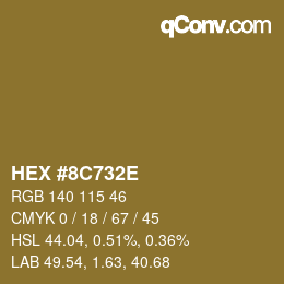 Color code: HEX #8C732E | qconv.com