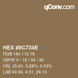 Color code: HEX #8C734E | qconv.com