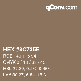 Color code: HEX #8C735E | qconv.com