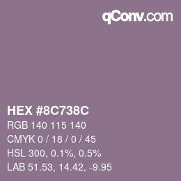 Color code: HEX #8C738C | qconv.com