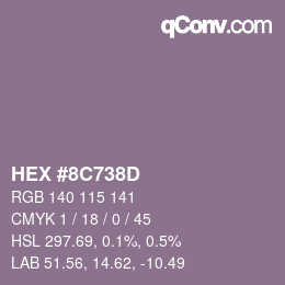 Color code: HEX #8C738D | qconv.com