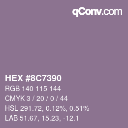 Color code: HEX #8C7390 | qconv.com