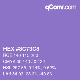 Color code: HEX #8C73C8 | qconv.com