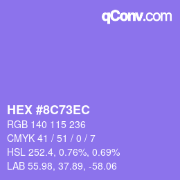 Color code: HEX #8C73EC | qconv.com