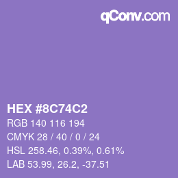 カラーコード: HEX #8C74C2 | qconv.com