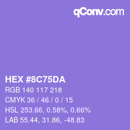 Color code: HEX #8C75DA | qconv.com