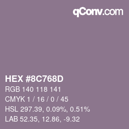カラーコード: HEX #8C768D | qconv.com
