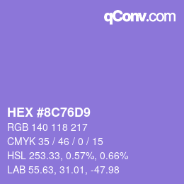 Color code: HEX #8C76D9 | qconv.com