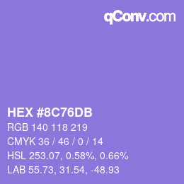 颜色代码: HEX #8C76DB | qconv.com