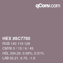 Color code: HEX #8C7780 | qconv.com