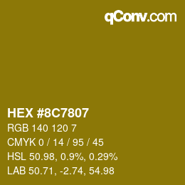 Color code: HEX #8C7807 | qconv.com