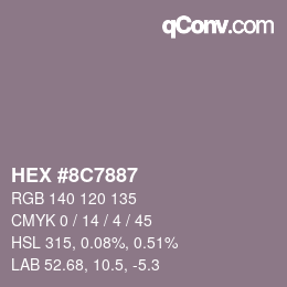 颜色代码: HEX #8C7887 | qconv.com