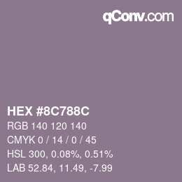 Color code: HEX #8C788C | qconv.com