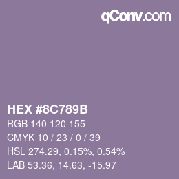 カラーコード: HEX #8C789B | qconv.com