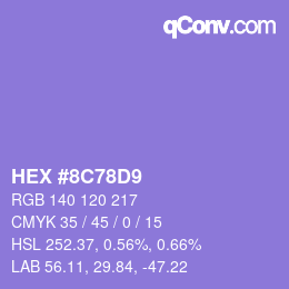 颜色代码: HEX #8C78D9 | qconv.com