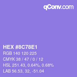 カラーコード: HEX #8C78E1 | qconv.com