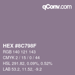 Color code: HEX #8C798F | qconv.com