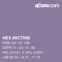 Color code: HEX #8C799E | qconv.com