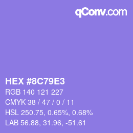 Color code: HEX #8C79E3 | qconv.com