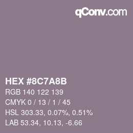 颜色代码: HEX #8C7A8B | qconv.com