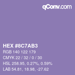 Código de color: HEX #8C7AB3 | qconv.com