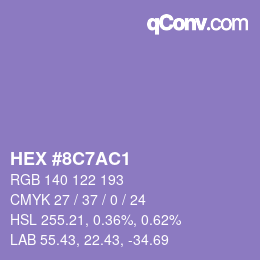 Color code: HEX #8C7AC1 | qconv.com