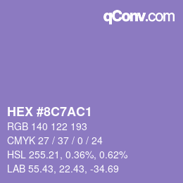 Color code: HEX #8C7AC1 | qconv.com