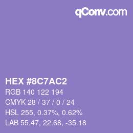カラーコード: HEX #8C7AC2 | qconv.com
